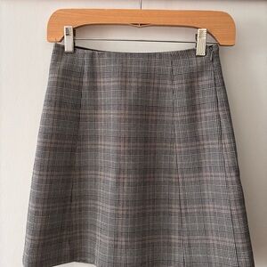Aritzia Gray Plaid Mini Skirt